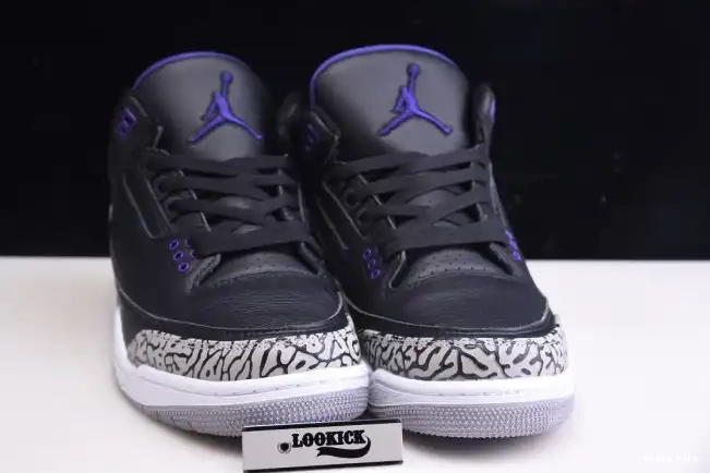 Rep Husky Jordan Court Retro Purple 3 Air Black CT8532-050 0412